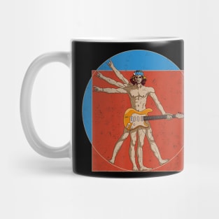 Vitruvian Man Guitar Player Da Vinci Guitarist Usa Rocker Mug